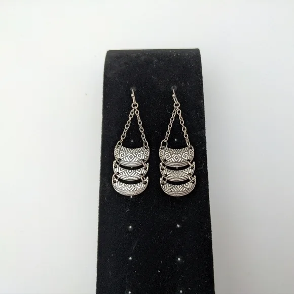 Silver Bali Chandelier Earrings - Picture 5 of 5
